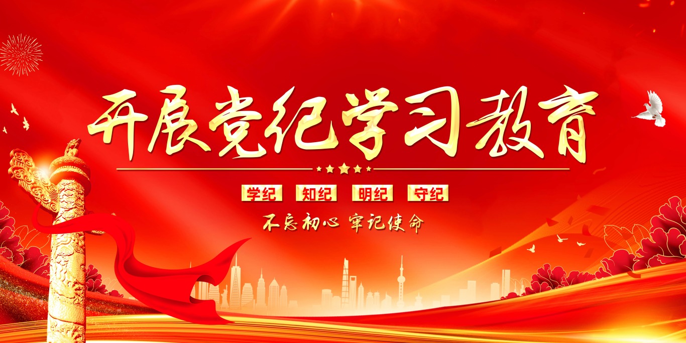 红色简约开展党纪学习教育党纪学习教育展板宣传.jpg